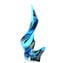 Strip to Wind – Hellblaue Skulptur – Original Murano-Glas