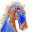 رأس حصان - متعدد الألوان - نحت - زجاج مورانو أصلي Omg