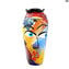 Vase Cubisme Visage - Hommage à Picasso - Verre de Murano Original OMG