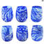 Juego de 6 vasos para beber - Zimma Blu - Cristal de Murano original OMG