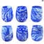 Set of 6 Drinking glasses - Zimma Blu  - Original Murano Glass OMG