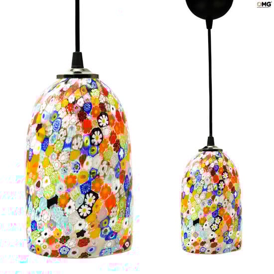 Hanging Lamp Millefiori Multicolor Original Murano Glass OMG