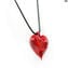 Collier pendentif coeur - Verre de Murano original OMG