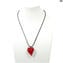 Collier pendentif coeur - Verre de Murano original OMG