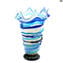 Vaso Sbruffi Ocean Waves Blue - Vaso de vidro Murano