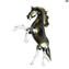 Cavallo  rampante Fumè - Vetro di Murano orginale OMG