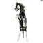 Cavallo  rampante Fumè - Vetro di Murano orginale OMG