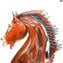 Cheval rampant multicolore - Sienne - Verre de Murano original OMG