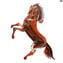 Cheval rampant multicolore - Sienne - Verre de Murano original OMG