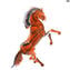 Rampant horse Multicolor - Sienna - Original Murano Glass OMG