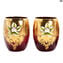 Juego de 2 vasos Trefuochi rojo - Cristal de Murano original OMG