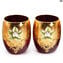 Set di 2 bicchieri Tre fuochi rosso - vetro di Murano originale