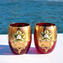Conjunto de 2 copos Trefuochi vermelhos - Vidro Murano Original OMG