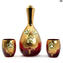 إبريق Trefuochi - أحمر وذهبي - زجاج مورانو الأصلي OMG
