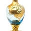 Pichet Trefuochi - bleu clair et or - Verre de Murano original OMG