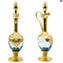 Trefuochi Caraffa - celeste e oro - vetro di Murano originale OMG