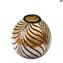 Fenicio - Vase feuille marron et argent - Verre de Murano Original OMG