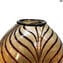 Fenicio - Vase feuille marron et argent - Verre de Murano Original OMG