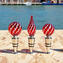 Tapón de botella Cannes - Rojo y blanco - Cristal de Murano original OMG