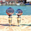 Rolha de garrafa plana - Cannes - Ametista e azul claro - Vidro Murano Original OMG