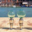 Tapón de botella plano - Filigrana verde - Cristal de Murano original OMG