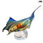 Ray Fish Skate Batoidea - Sculpture en calcédoine - Verre de Murano Original Omg