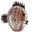 Fish Vivace - avec feuille d'argent - avec texture - Verre de Murano original