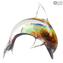 Peixe Golfinho - Escultura em calcedônia - Original Murano Glass Omg