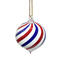 set di 3 Palle di Natale - Twisted  blu e rosso - Vetro di Murano Originale OMG