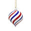 set di 3 Palle di Natale - Twisted  blu e rosso - Vetro di Murano Originale OMG