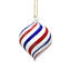 Christmas Ball - Twisted blue and red - Original Murano Glass OMG