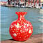 Vase Rouge avec murrine - Verre de Murano Original OMG