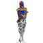 情侶雕塑-Millefiori混合色和銀色-原裝Murano玻璃OMG
