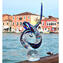 Love Knot Sculpture - Multicolor rods and silver - Original Murano Glass OMG