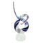 Liebesknoten-Skulptur – Mehrfarbige Stäbe und Silber – Original Murano-Glas OMG