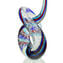 Liebesknoten-Skulptur – Mehrfarbige Stäbe und Silber – Original Murano-Glas OMG