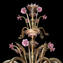 Lámpara de araña veneciana - Rosetto Floreale - Flores rosas - Cristal de Murano original