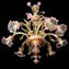 Venezianischer Kronleuchter – Rosetto Floreale – Rosa Blumen – Original Murano-Glas