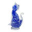 تمثال قطة - أزرق سومرسو - زجاج مورانو أصلي OMG