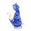 تمثال قطة - أزرق سومرسو - زجاج مورانو أصلي OMG