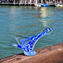 飛鴨雕像 - 藍色 Sommerso - 原始穆拉諾玻璃 OMG