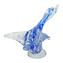 Figurine de canard volant - Sommerso bleu - Verre de Murano original OMG