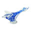 Figurine de canard volant - Sommerso bleu - Verre de Murano original OMG