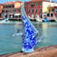 魚雕像 - 藍色 Sommerso - 原始穆拉諾玻璃 OMG