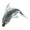 Figurine de dauphin - Sommerso avec feuille d'argent - Verre de Murano original OMG