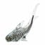 鯊魚雕像 - Sommerso 帶銀葉 - 原始穆拉諾玻璃 OMG