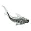 鯊魚雕像 - Sommerso 帶銀葉 - 原始穆拉諾玻璃 OMG
