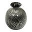Vase noir avec feuille d'argent - Verre de Murano original OMG