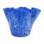 Bowl Centerpiece with silver leaf - Blue - Original Murano Glass OMG