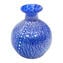 帶有銀葉的藍色花瓶 - 原始穆拉諾玻璃 OMG